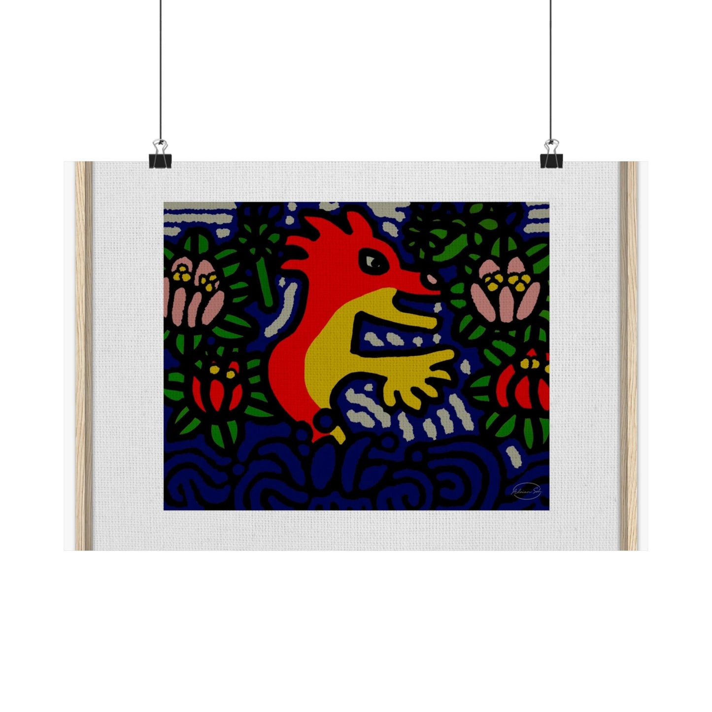Breaking through the surface of a lotus pond Matte Poster Horizontal (Small)