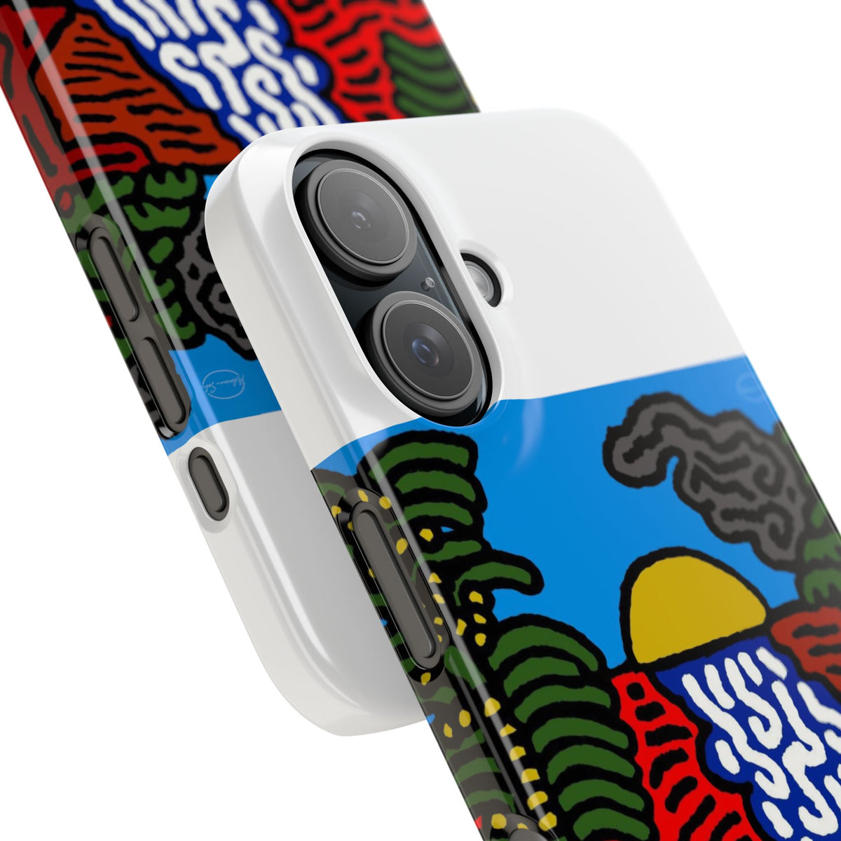 The river that joins the Australian wattle and Lebanese cedar tree in friendship Slim Phone Case