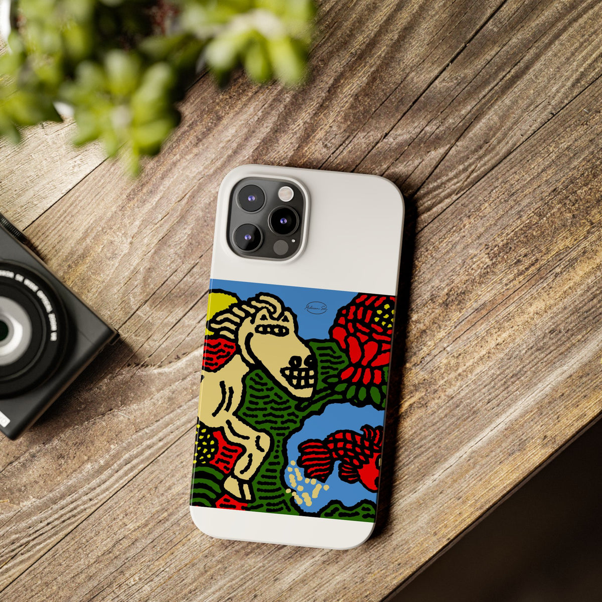 Galloping carefree through life Slim Phone Case