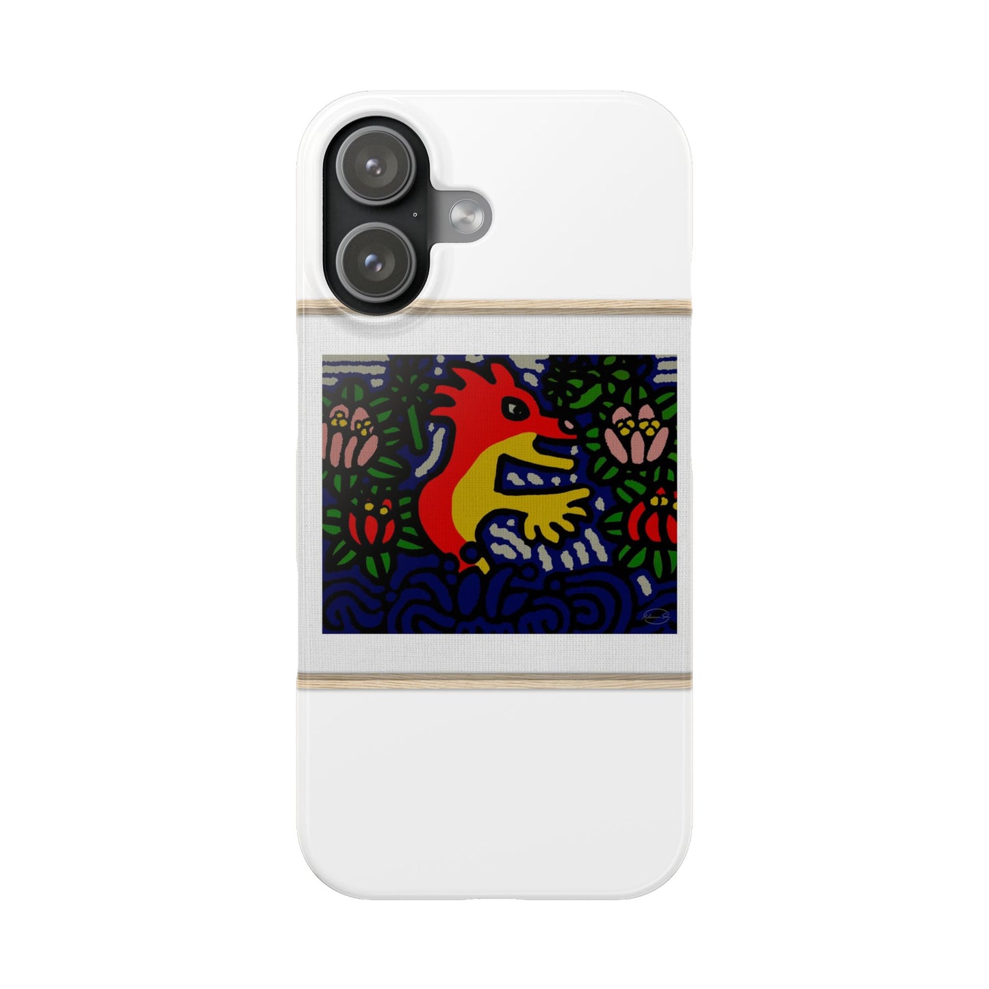 Breaking through the surface of a lotus pond Slim Phone Case