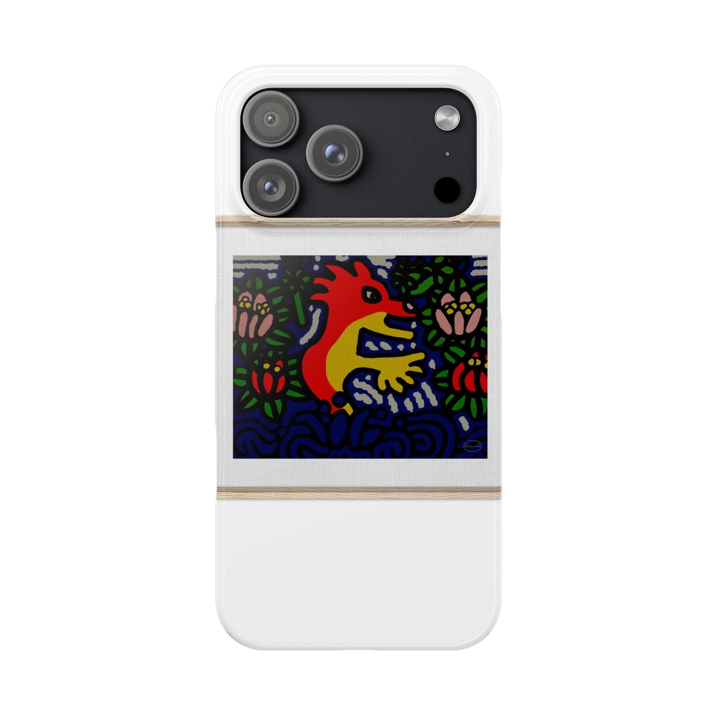 Breaking through the surface of a lotus pond Slim Phone Case