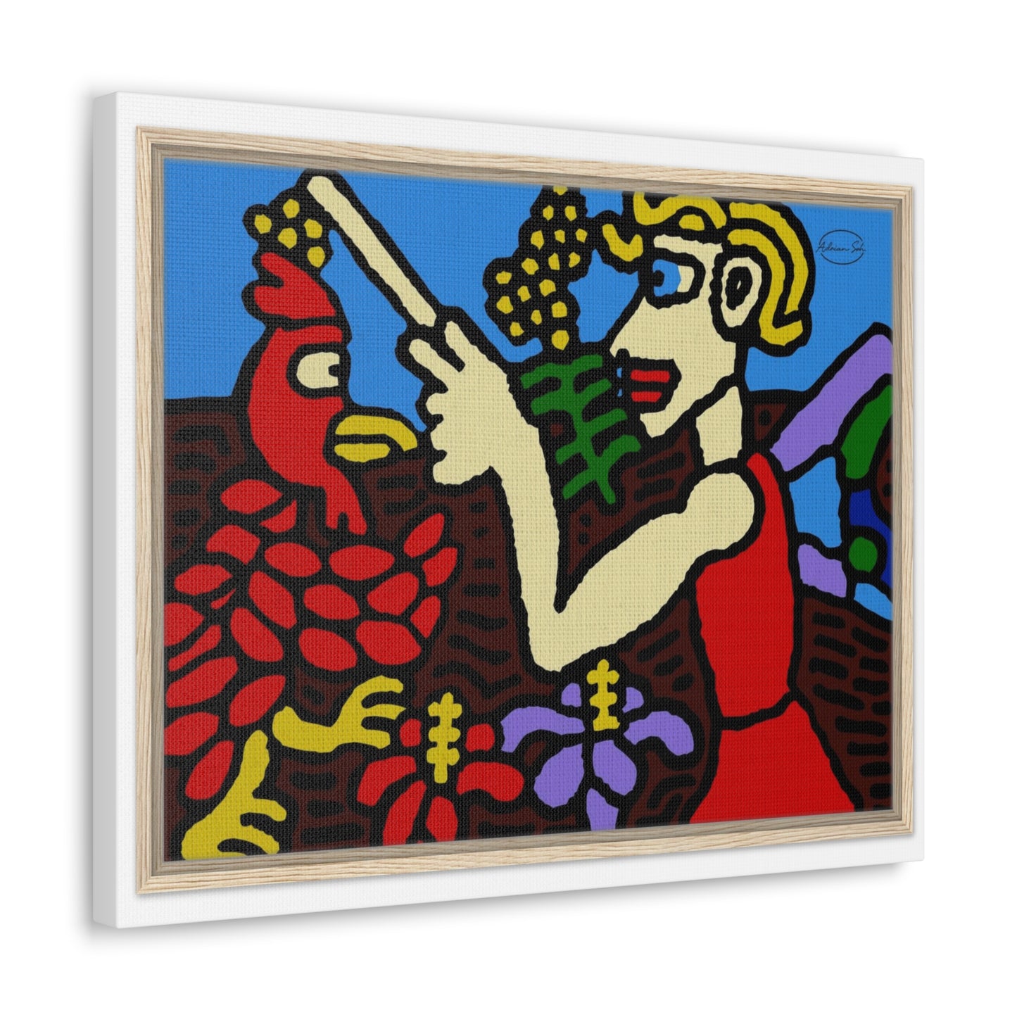 The hen gaining a blessing from a fairy Canvas (Large)