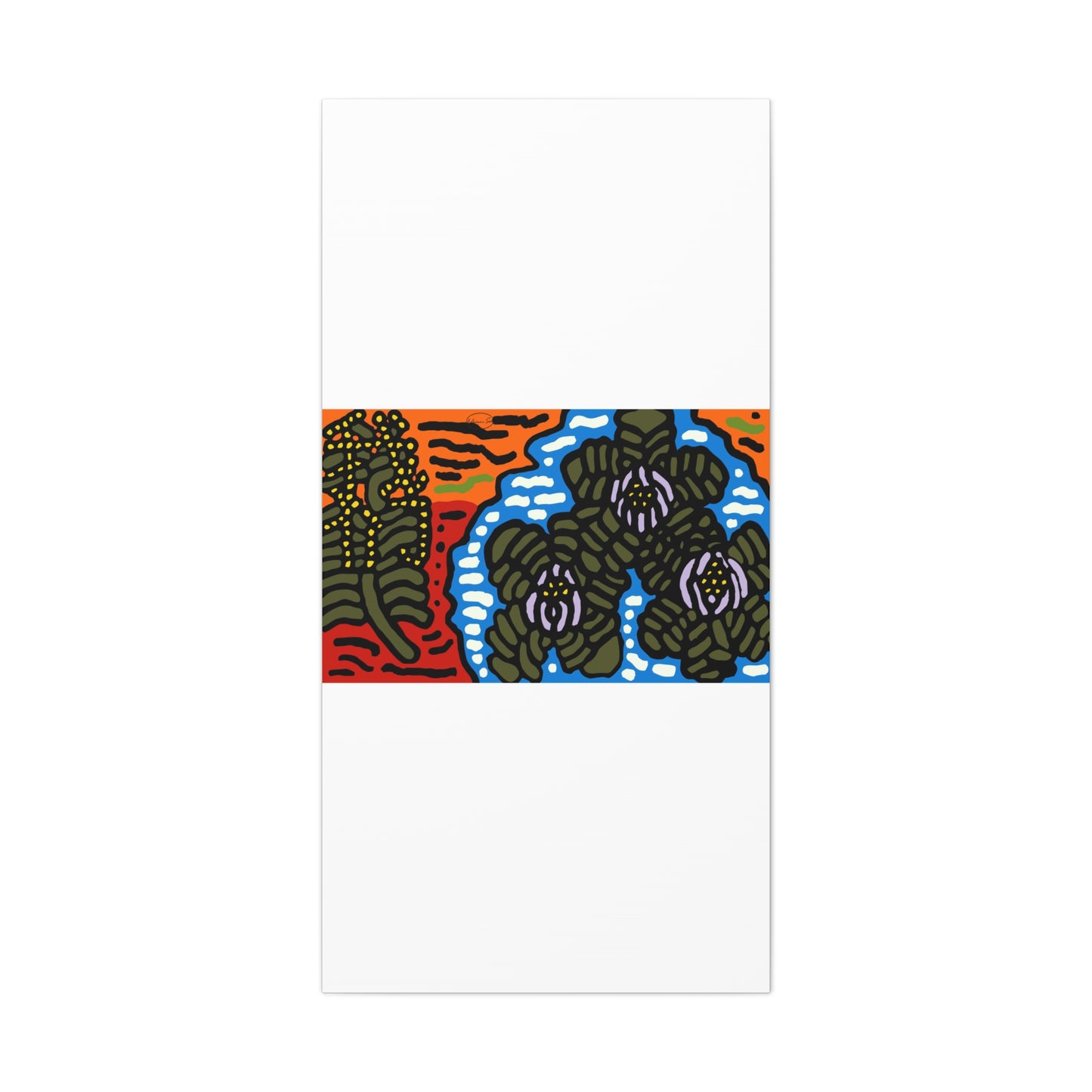 The Sri Lankan water lilies meets the Australian wattle Canvas (Small)