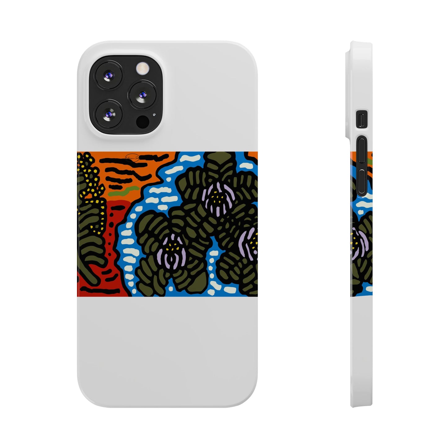 The Sri Lankan water lilies meets the Australian wattle Slim Phone Case