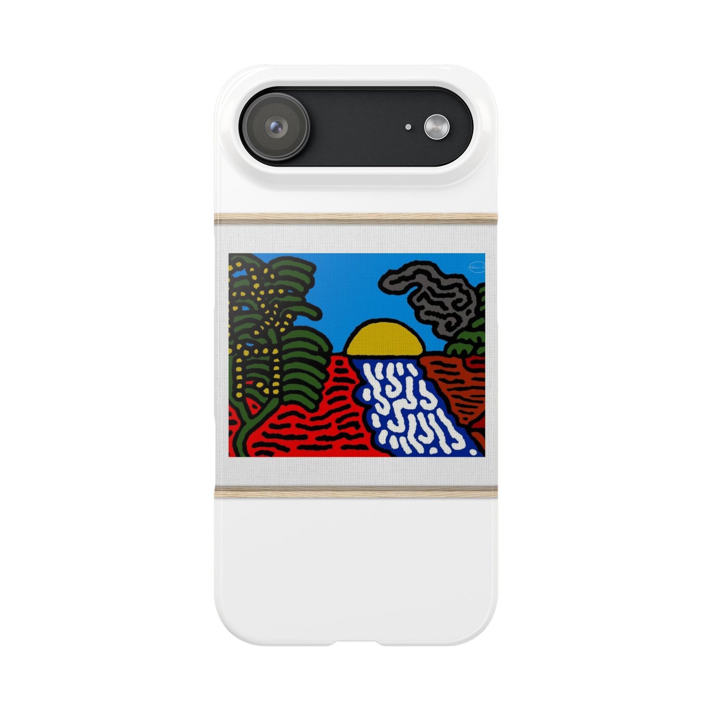 The river that joins the Australian wattle and Lebanese cedar tree in friendship Slim Phone Case