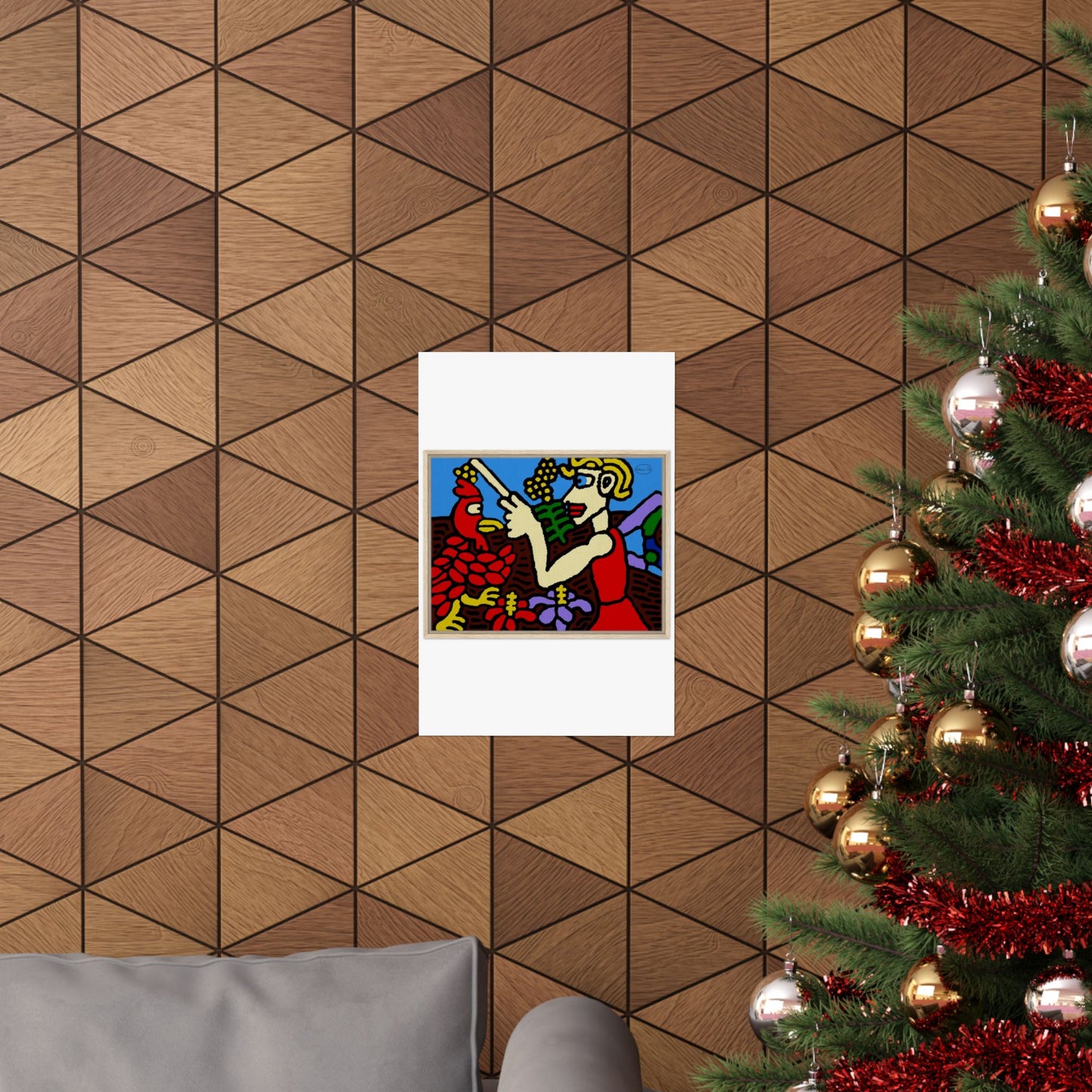 The hen gaining a blessing from a fairy Matte Poster Vertical (Small)
