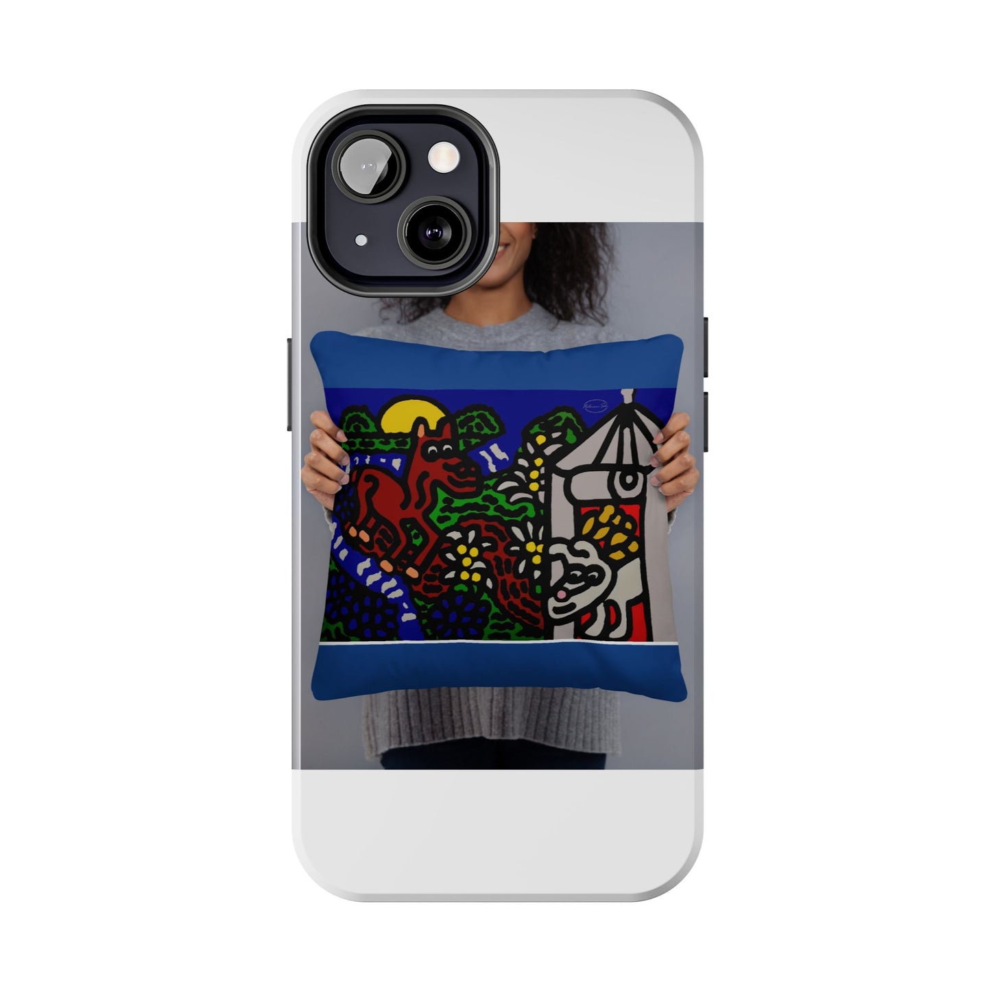 Bunny welcoming a friendly horse on his journey Tough Phone Case