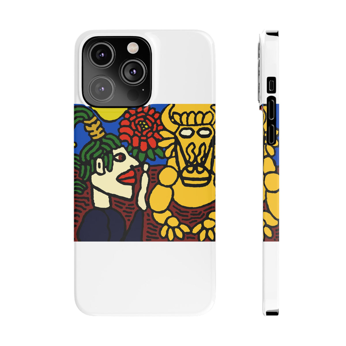 The warrior hailing the mighty golden dragon Slim Phone Case