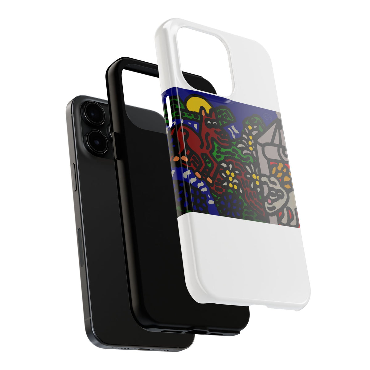 Bunny welcoming a friendly horse on his journey Tough Phone Case