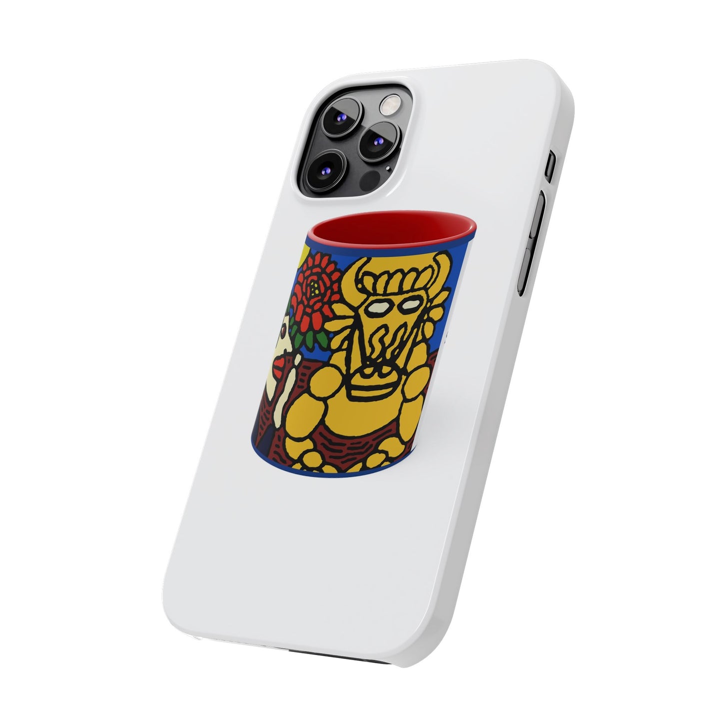 The warrior hailing the mighty golden dragon Slim Phone Case