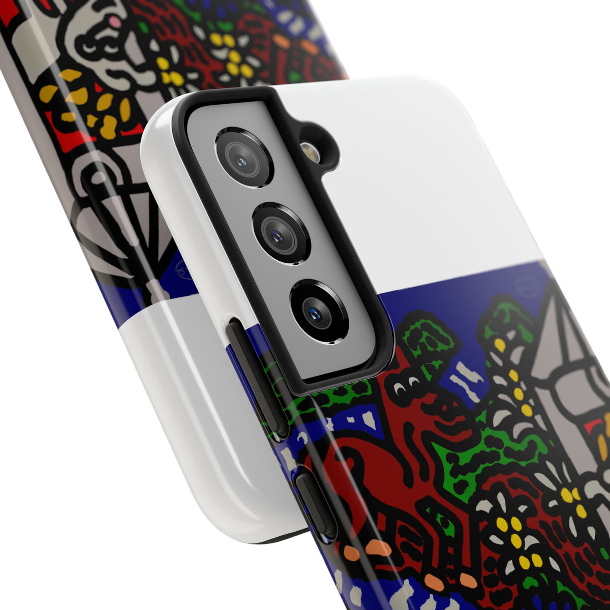 Bunny welcoming a friendly horse on his journey Tough Phone Case