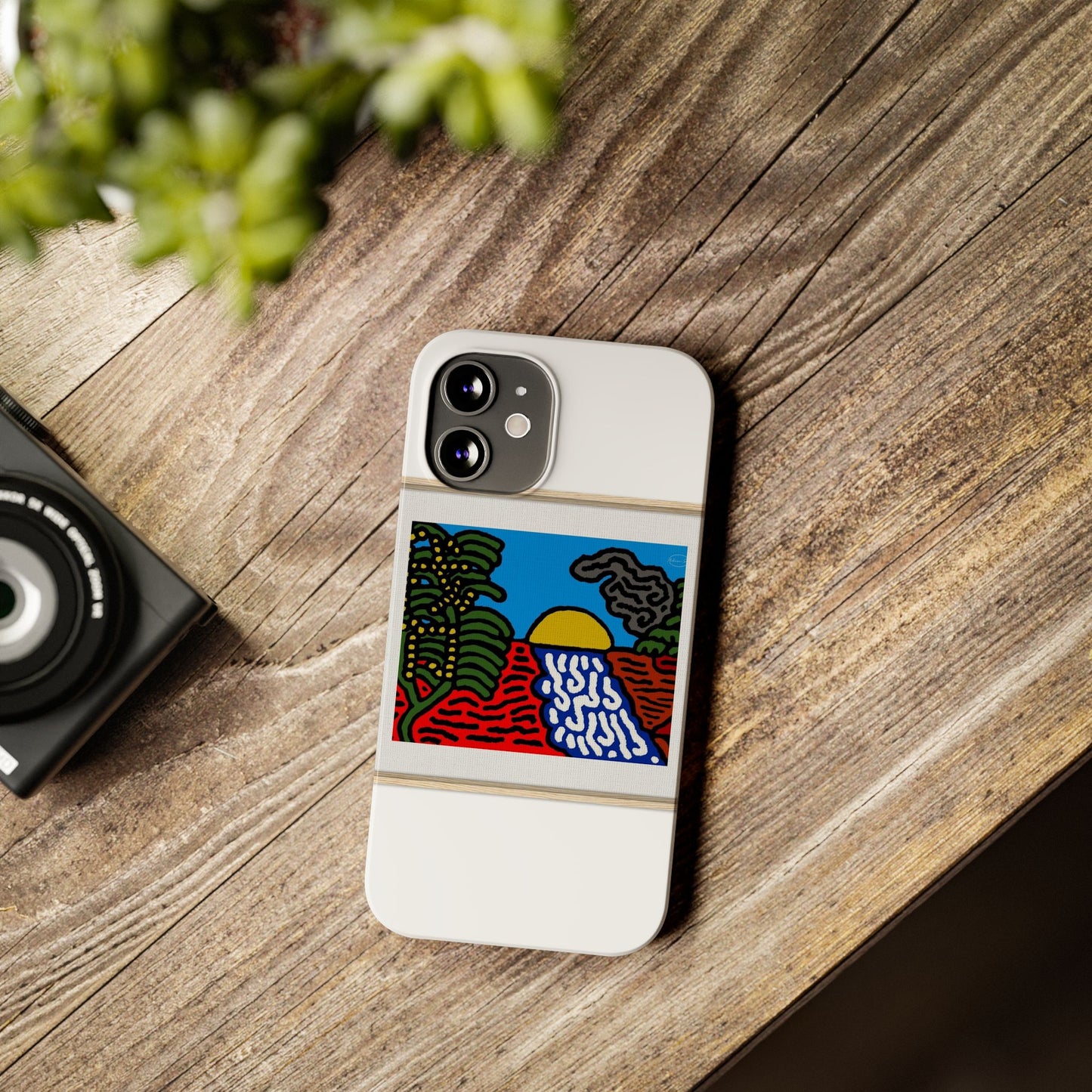 The river that joins the Australian wattle and Lebanese cedar tree in friendship Slim Phone Case