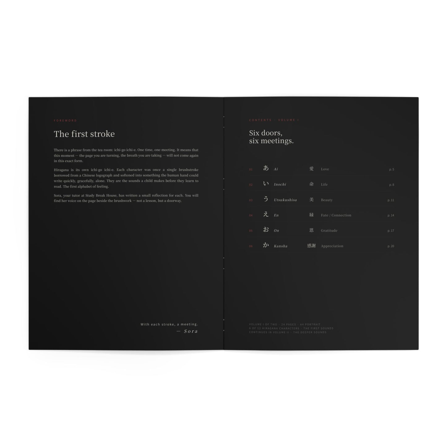 Twelve Hiragana, Twelve Teachings — Vol. I: The First Sounds