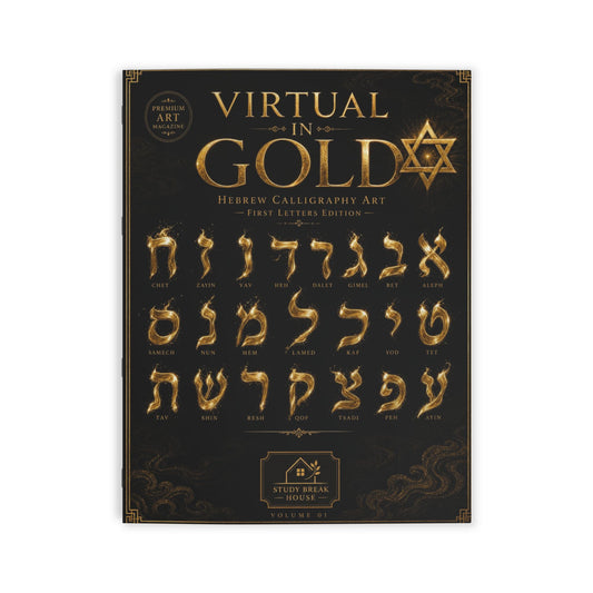 Virtual in Gold — Hebrew Calligraphy Art (First Letters Edition)