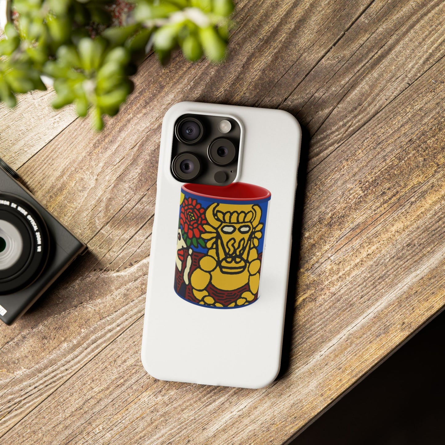 The warrior hailing the mighty golden dragon Slim Phone Case