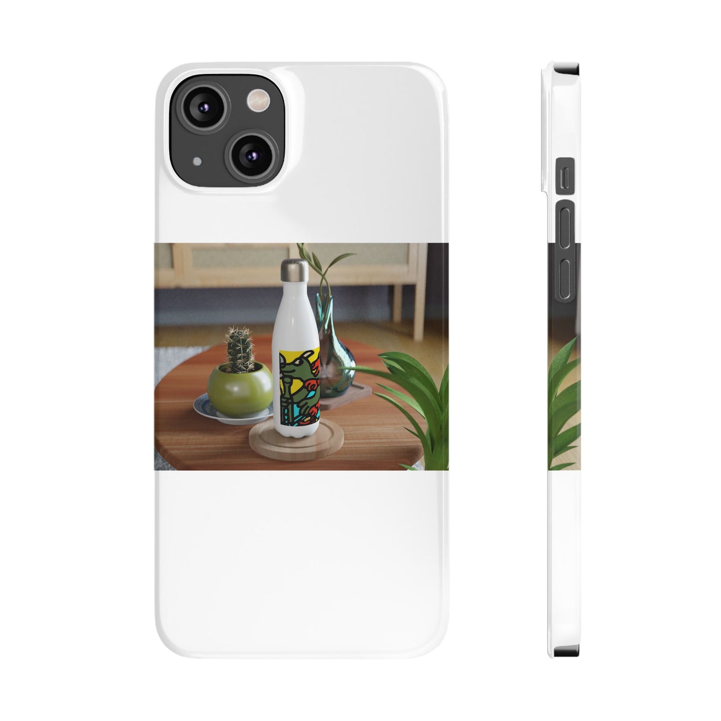Two dragons enjoying a feast together Slim Phone Case