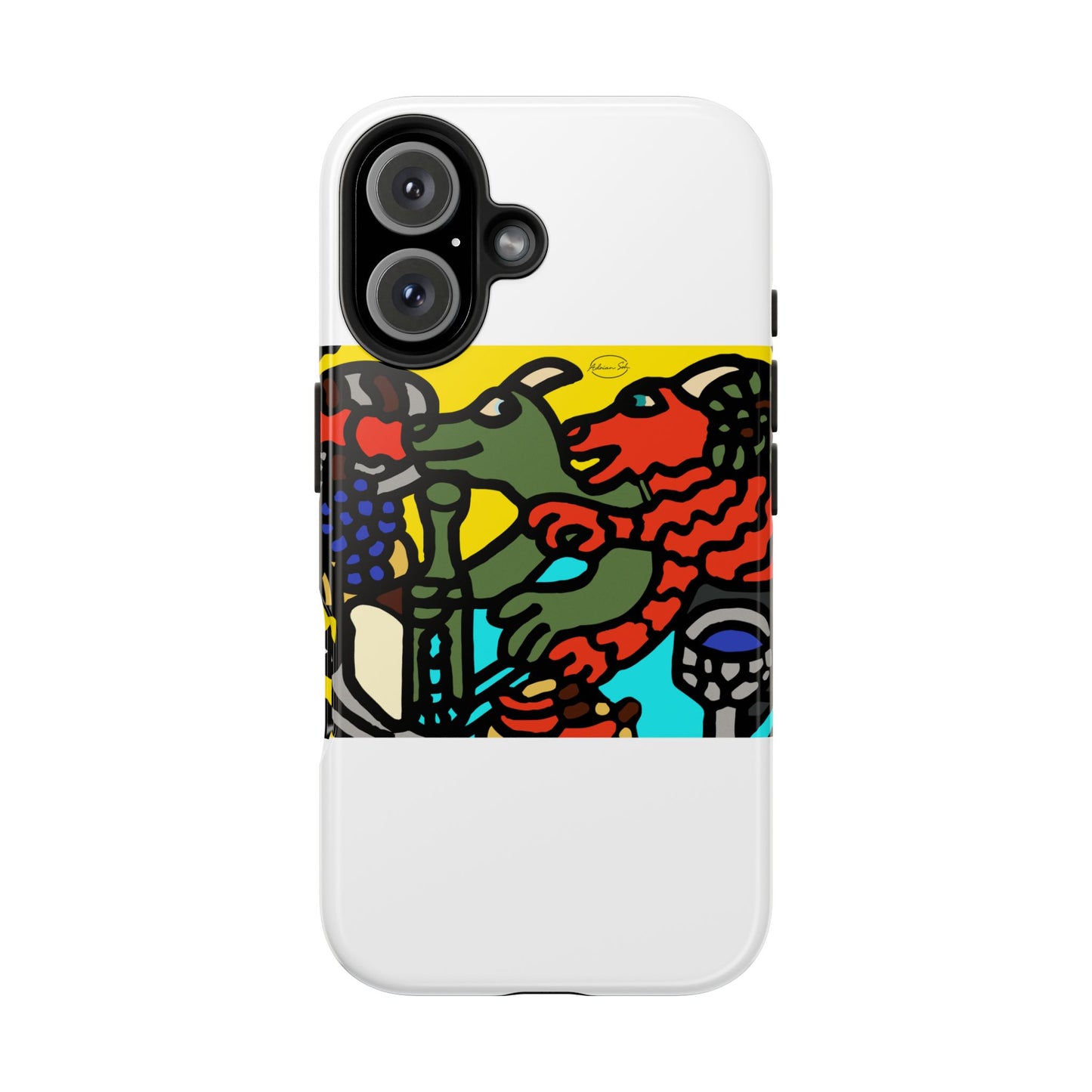 Two dragons enjoying a feast together Tough Phone Case