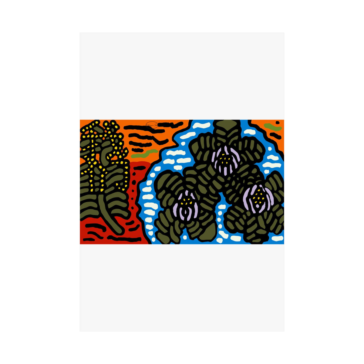 The Sri Lankan water lilies meets the Australian wattle Matte Poster Vertical (Large)