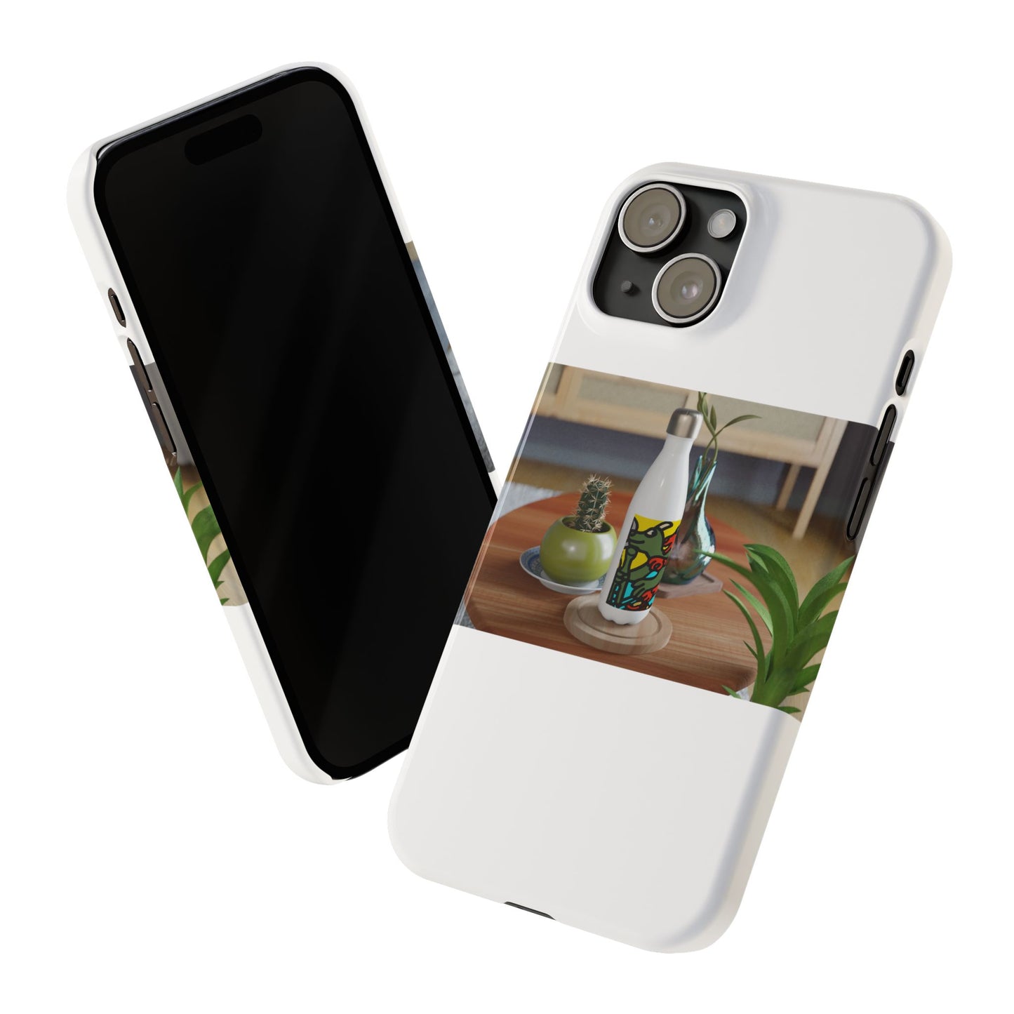Two dragons enjoying a feast together Slim Phone Case