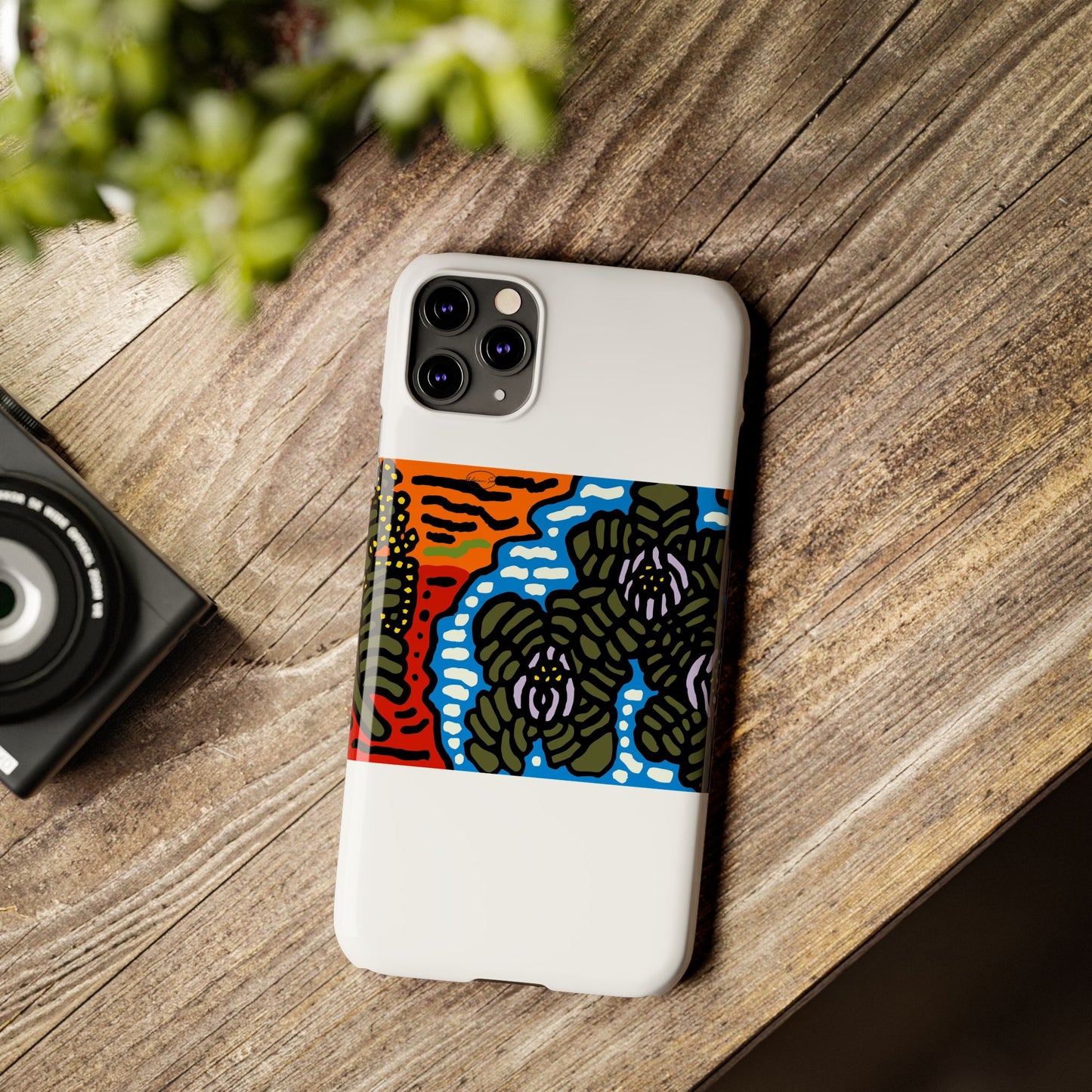 The Sri Lankan water lilies meets the Australian wattle Slim Phone Case