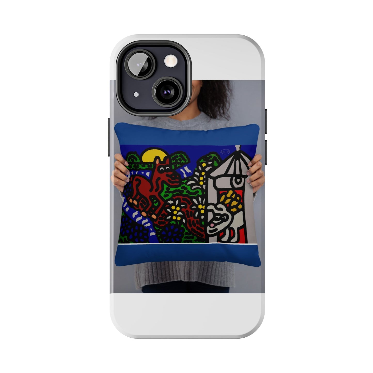 Bunny welcoming a friendly horse on his journey Tough Phone Case