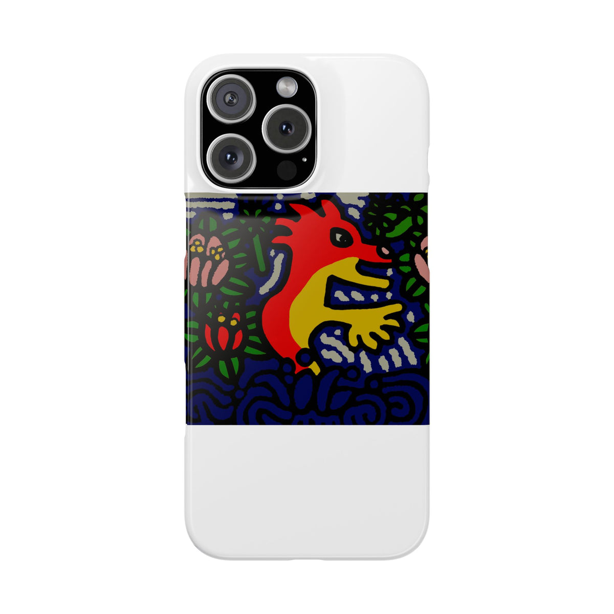 Breaking through the surface of a lotus pond Slim Phone Case