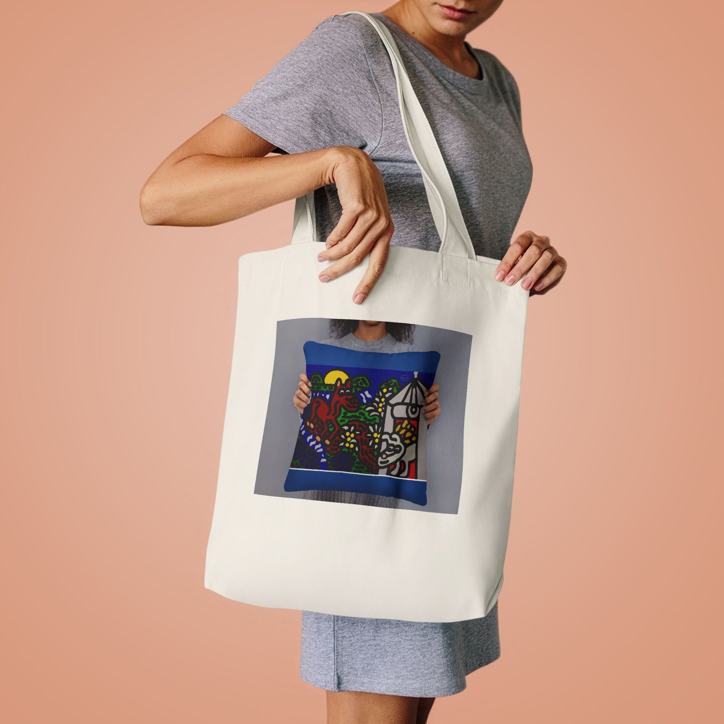 Bunny welcoming a friendly horse on his journey Classic Tote Bag