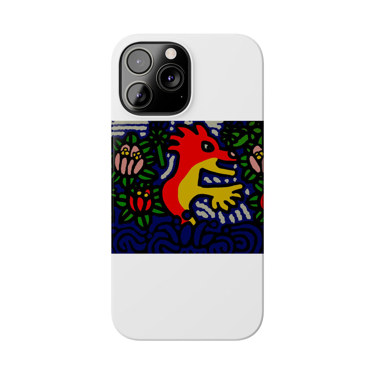 Breaking through the surface of a lotus pond Slim Phone Case