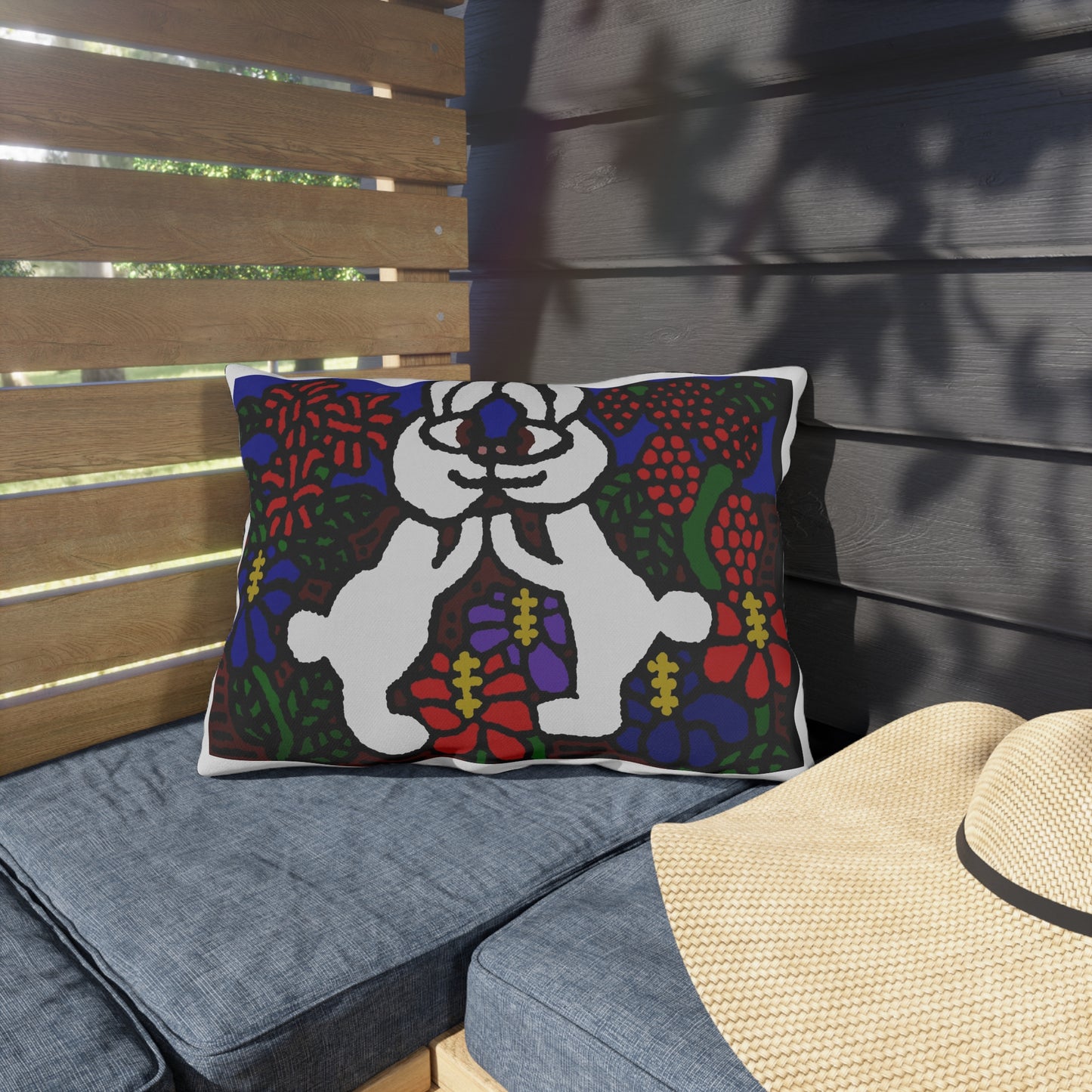 Bunnies in love — Outdoor Pillow