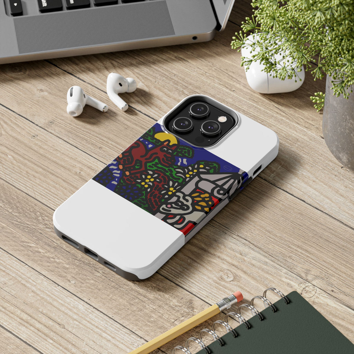 Bunny welcoming a friendly horse on his journey Tough Phone Case
