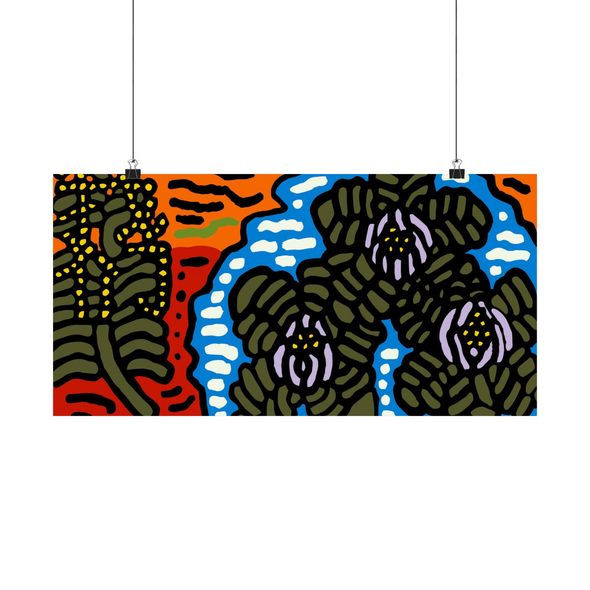 The Sri Lankan water lilies meets the Australian wattle Matte Poster Horizontal (Large)