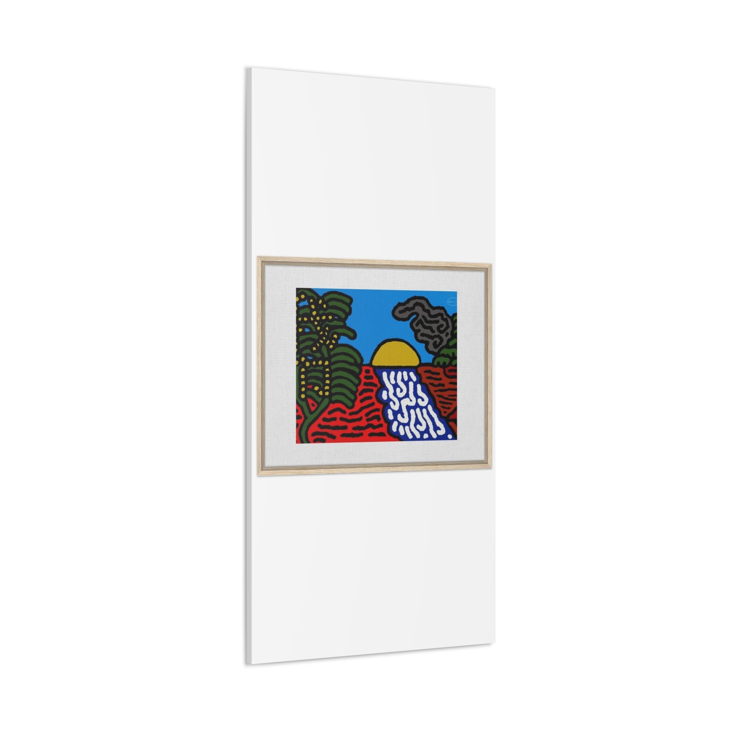 The river that joins the Australian wattle and Lebanese cedar tree in friendship Canvas (Large)