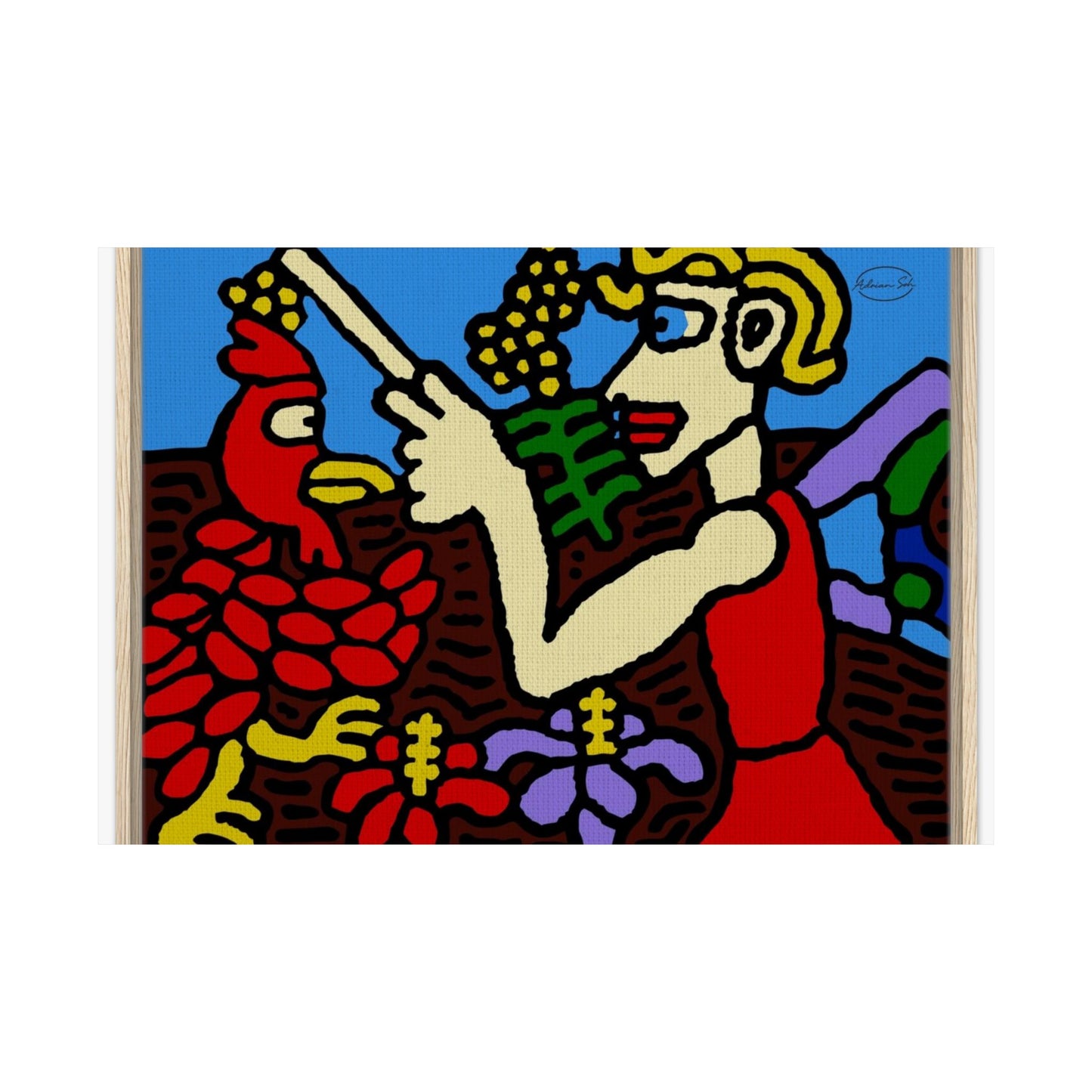 The hen gaining a blessing from a fairy Matte Poster Horizontal (Small)