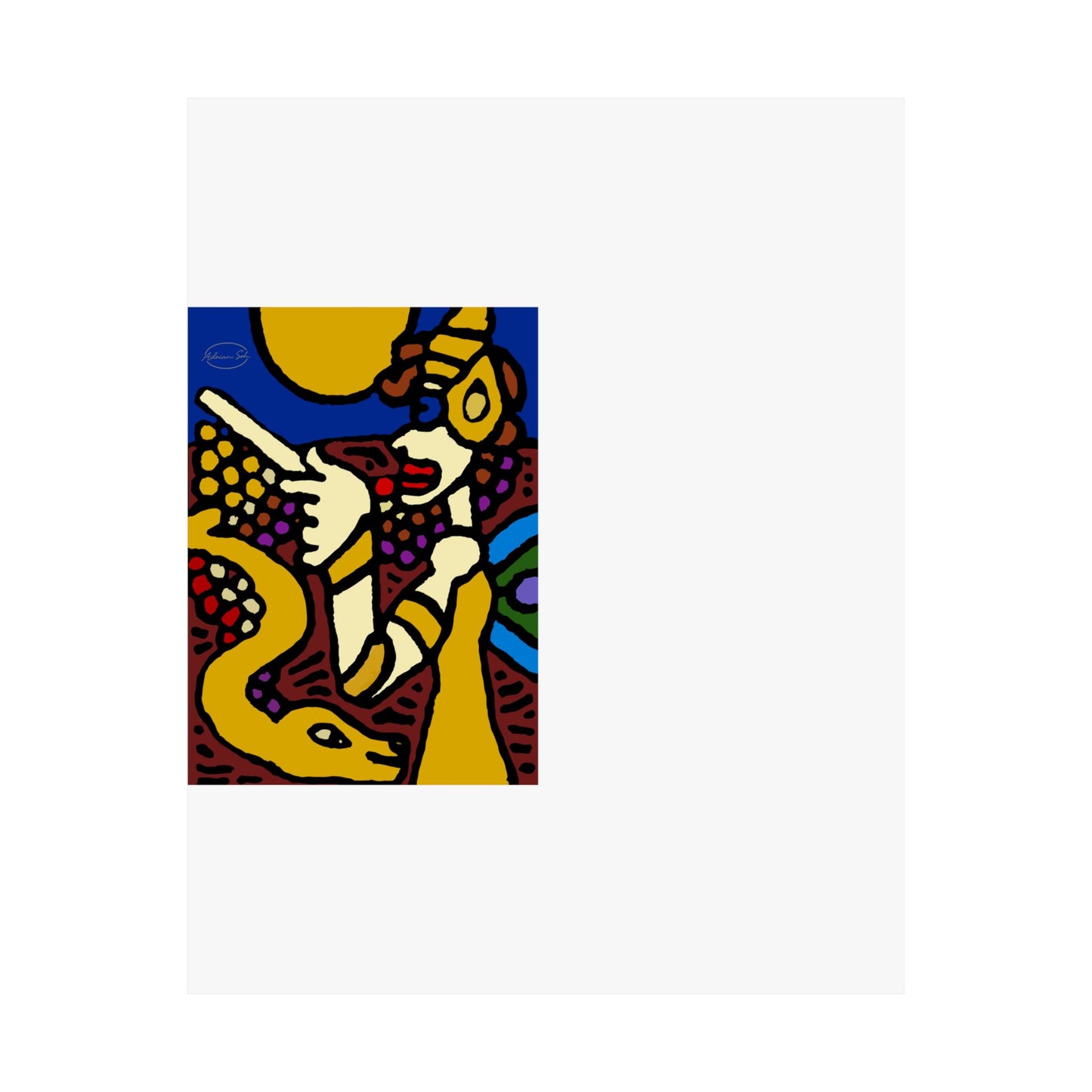 The golden snake being blessed by the fairy Matte Poster Vertical (Small)
