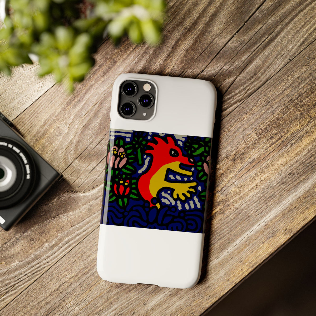 Breaking through the surface of a lotus pond Slim Phone Case