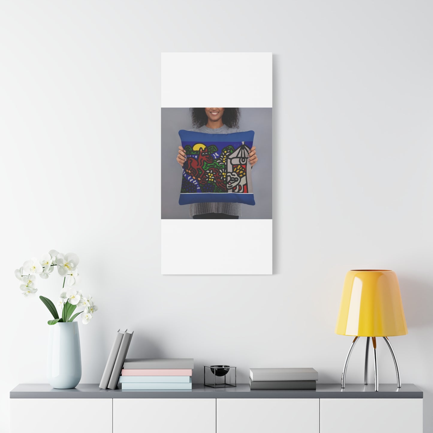 Bunny welcoming a friendly horse on his journey Canvas (Large)