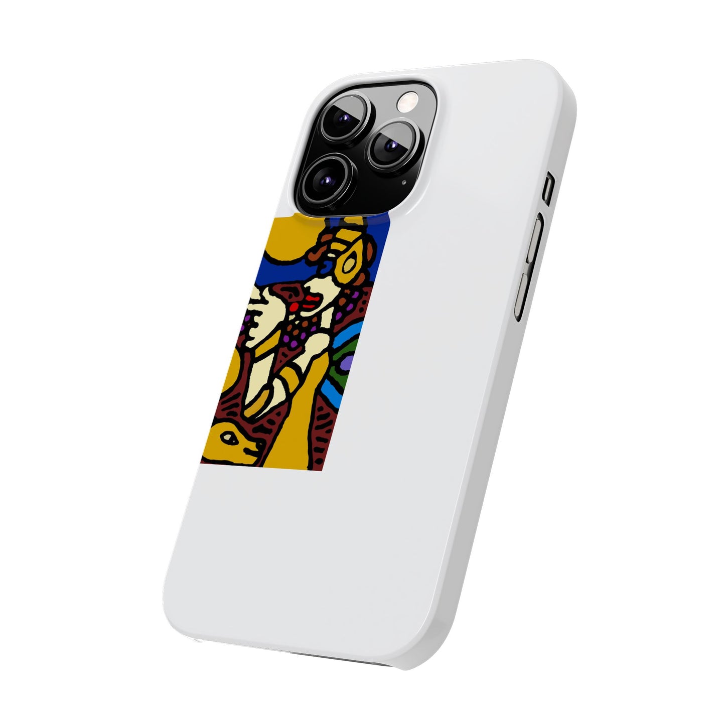 The golden snake being blessed by the fairy Slim Phone Case
