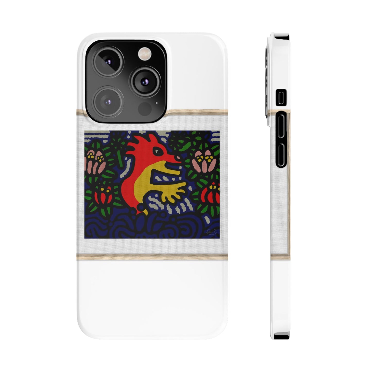 Breaking through the surface of a lotus pond Slim Phone Case