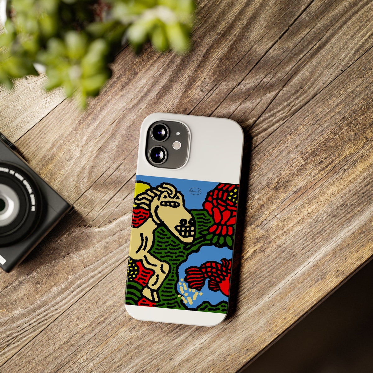 Galloping carefree through life Slim Phone Case