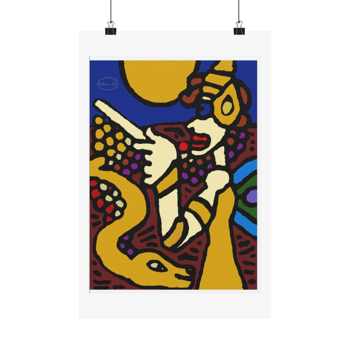 The golden snake being blessed by the fairy Matte Poster Vertical (Small)