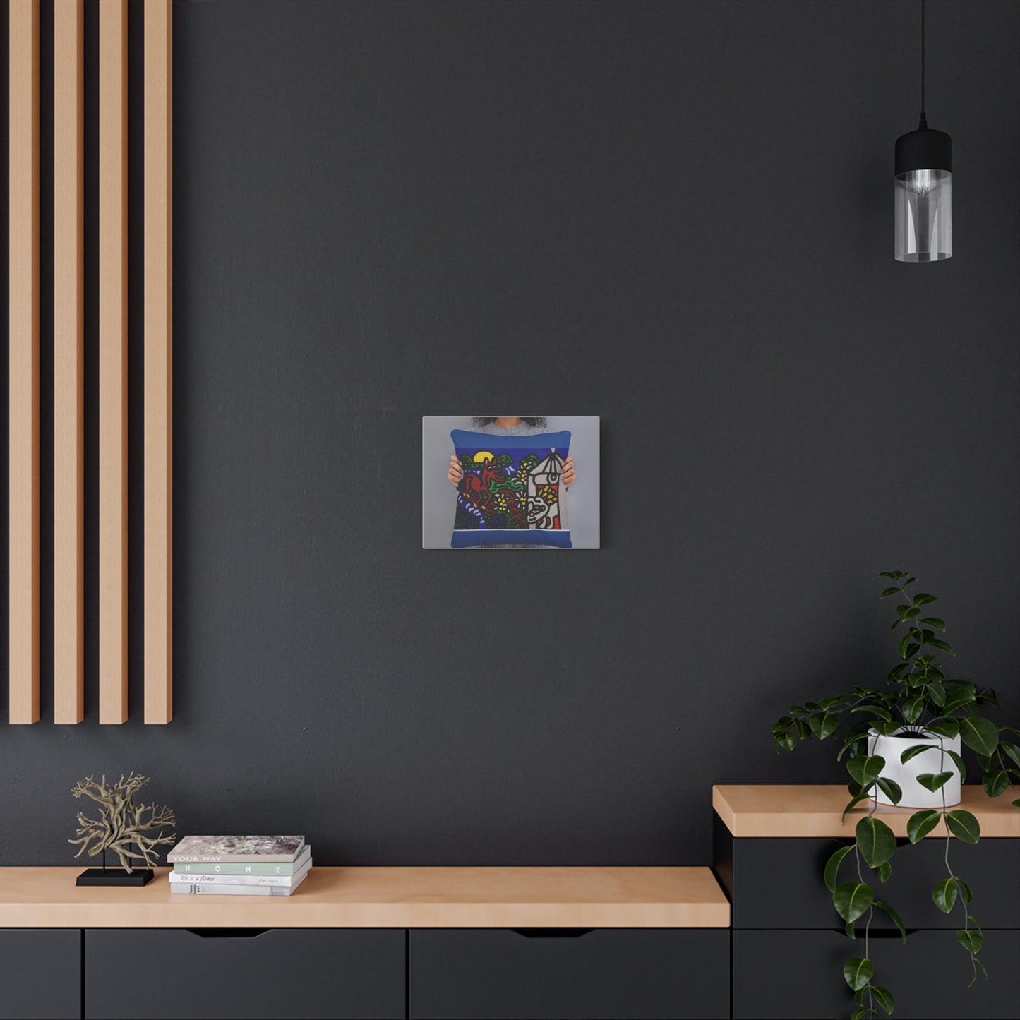 Bunny welcoming a friendly horse on his journey Canvas (Small)