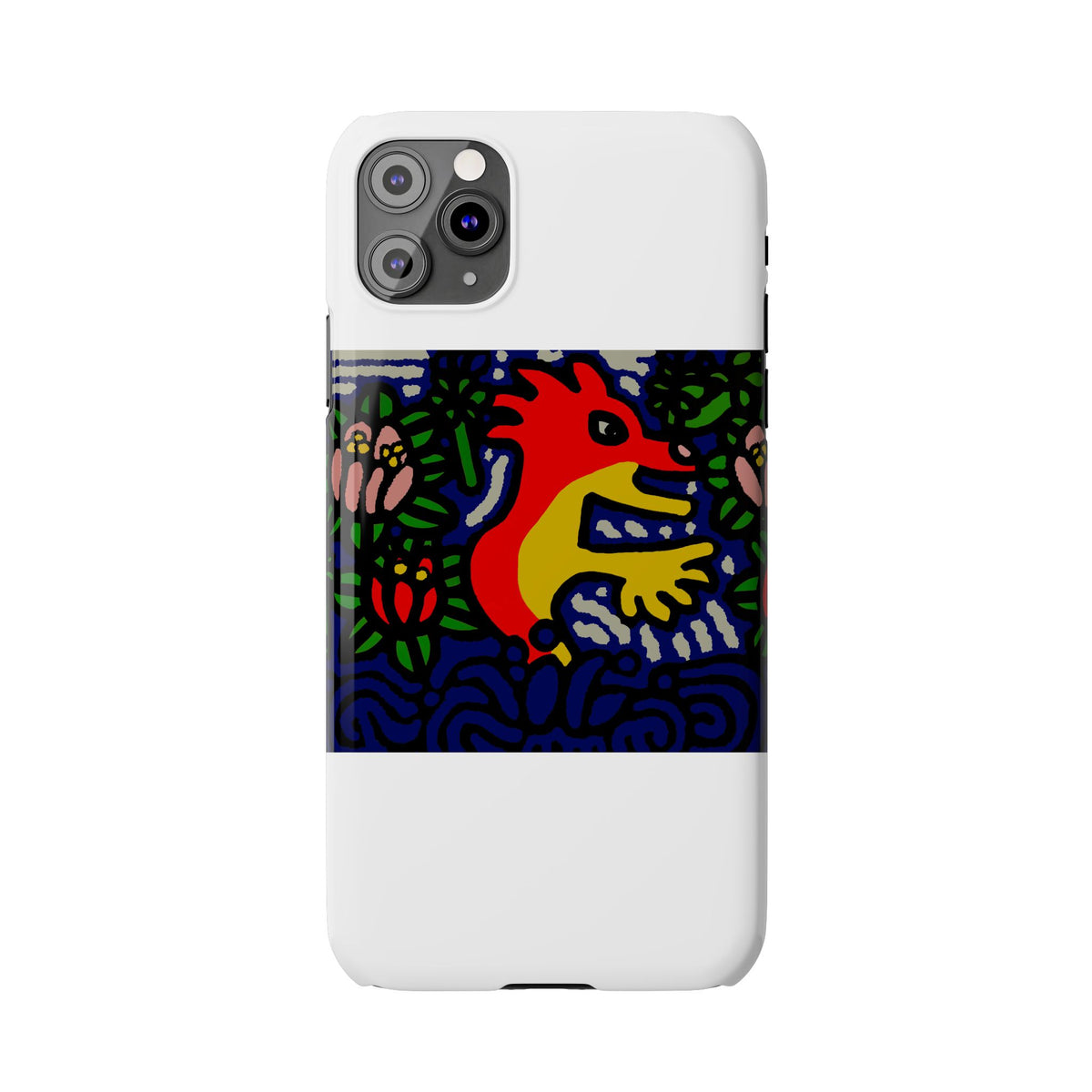 Breaking through the surface of a lotus pond Slim Phone Case