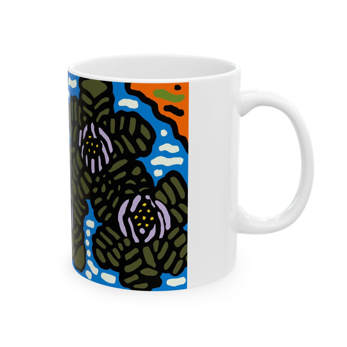 The Sri Lankan water lilies meets the Australian wattle Ceramic Mug