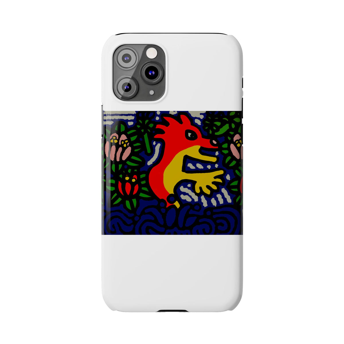 Breaking through the surface of a lotus pond Slim Phone Case