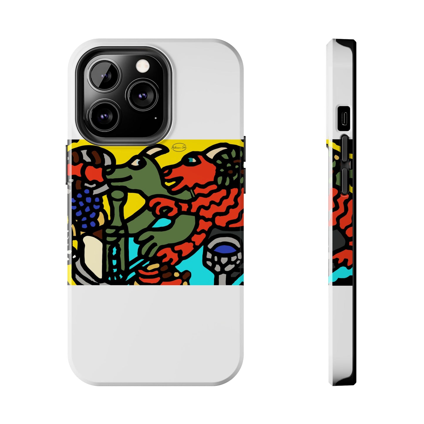 Two dragons enjoying a feast together Tough Phone Case