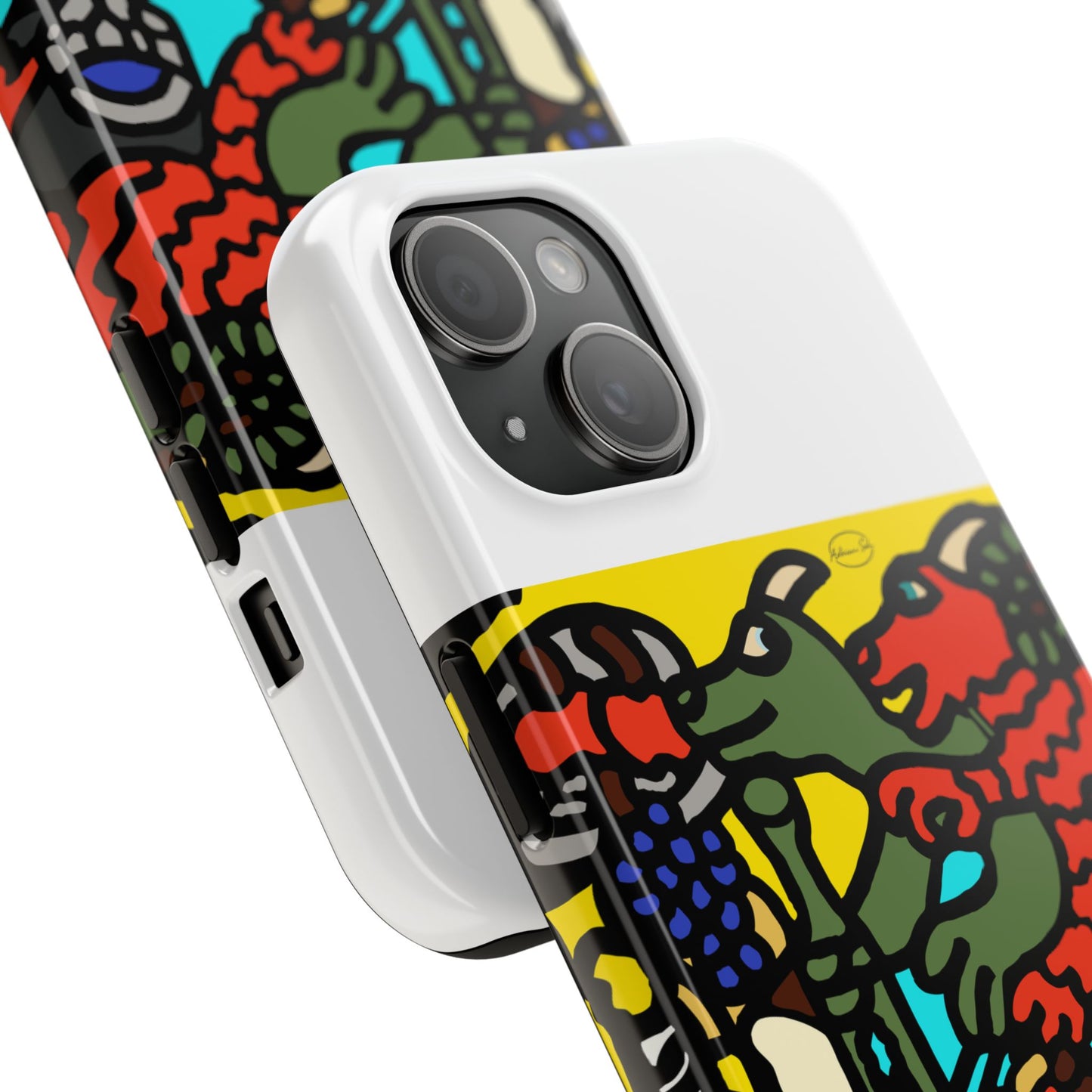 Two dragons enjoying a feast together Tough Phone Case