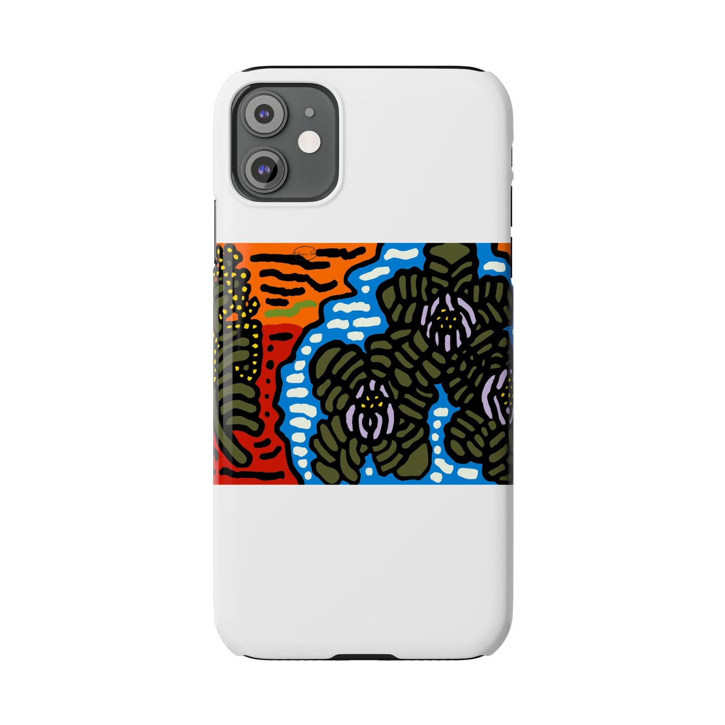 The Sri Lankan water lilies meets the Australian wattle Slim Phone Case