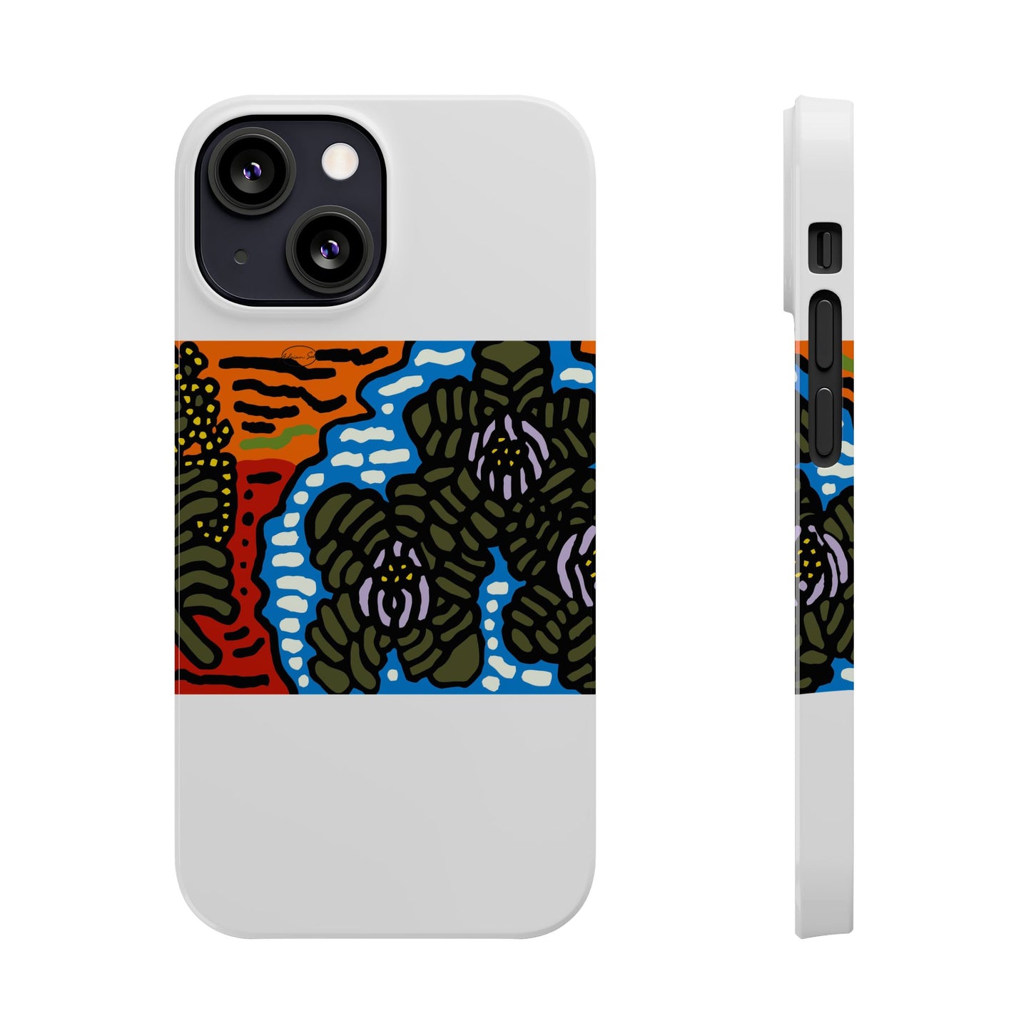 The Sri Lankan water lilies meets the Australian wattle Slim Phone Case