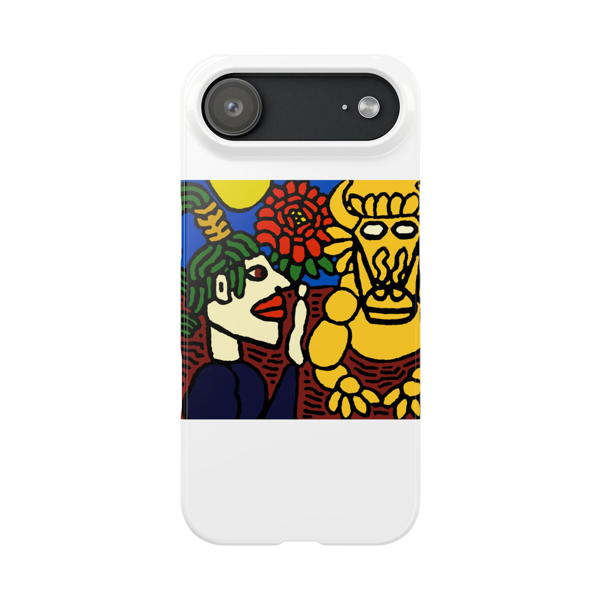 The warrior hailing the mighty golden dragon Slim Phone Case