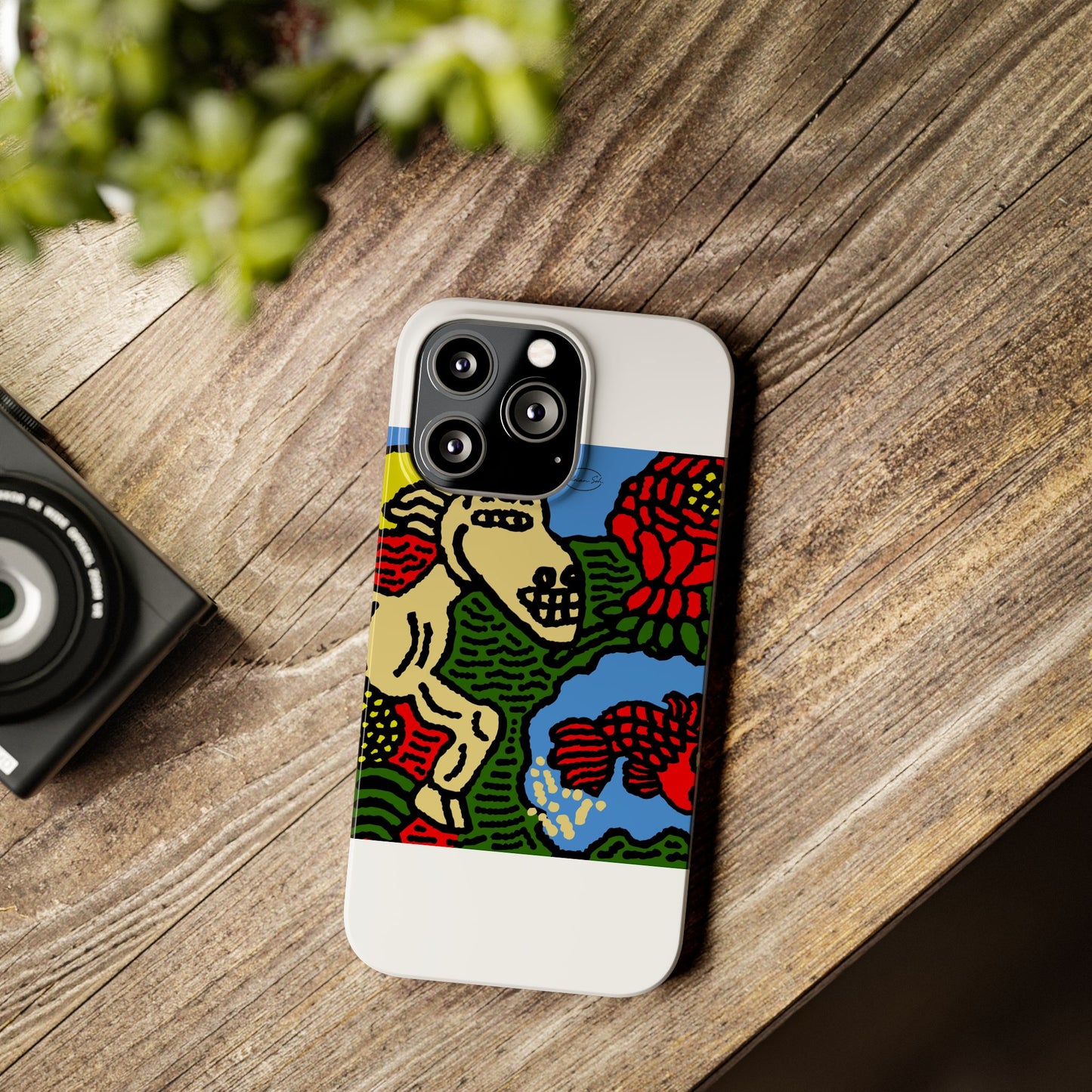 Galloping carefree through life Slim Phone Case